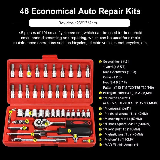 46 Piece Tool Kit Set